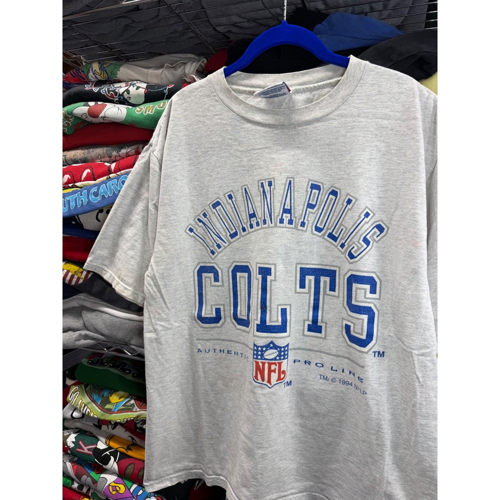 Vintage 1994 Indianapolis Colts NFL T-Shirt Logo Athletic Mens Large Gray 90s